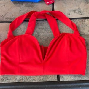Bright red crop top small